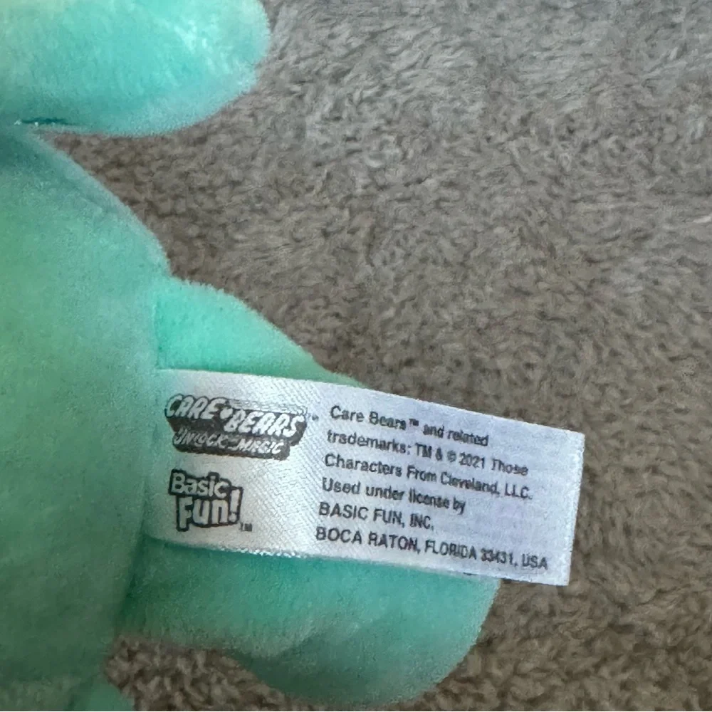 Care Bears Wish Bear Plush 9” Aqua Green Stuffed Animal Shooting Star